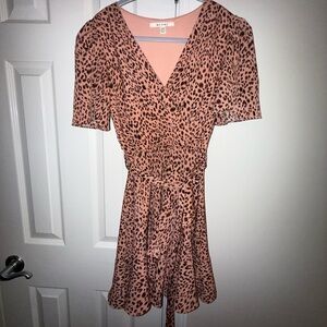 Leopard Print V-Neck Dress